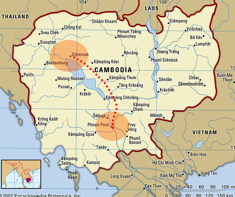 Cambodia Tour Map